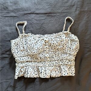 Jcrew polka dot smocked tank top
